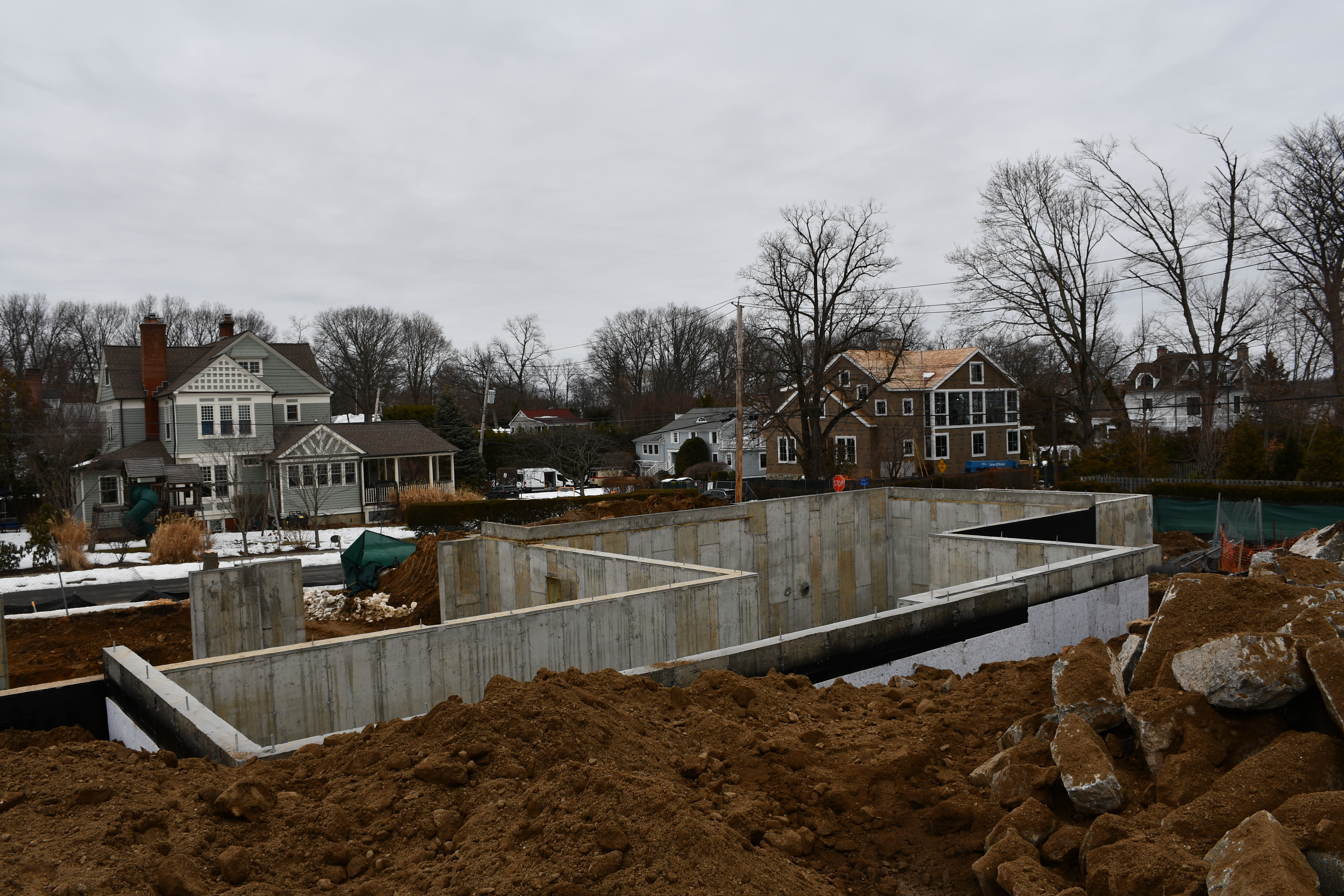 Foundation Pouring of 5 Walnut Ave in Larchmont Manor, Westchester County, New York.